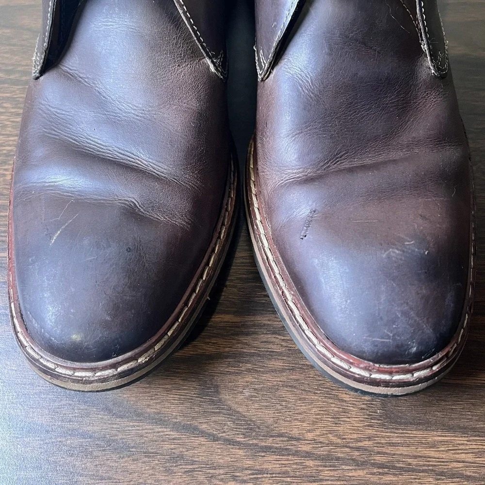 Cole Haan Mens Williams Welt Chukka Boot 9M Two Tone Brown Leather Suede Lace Up
